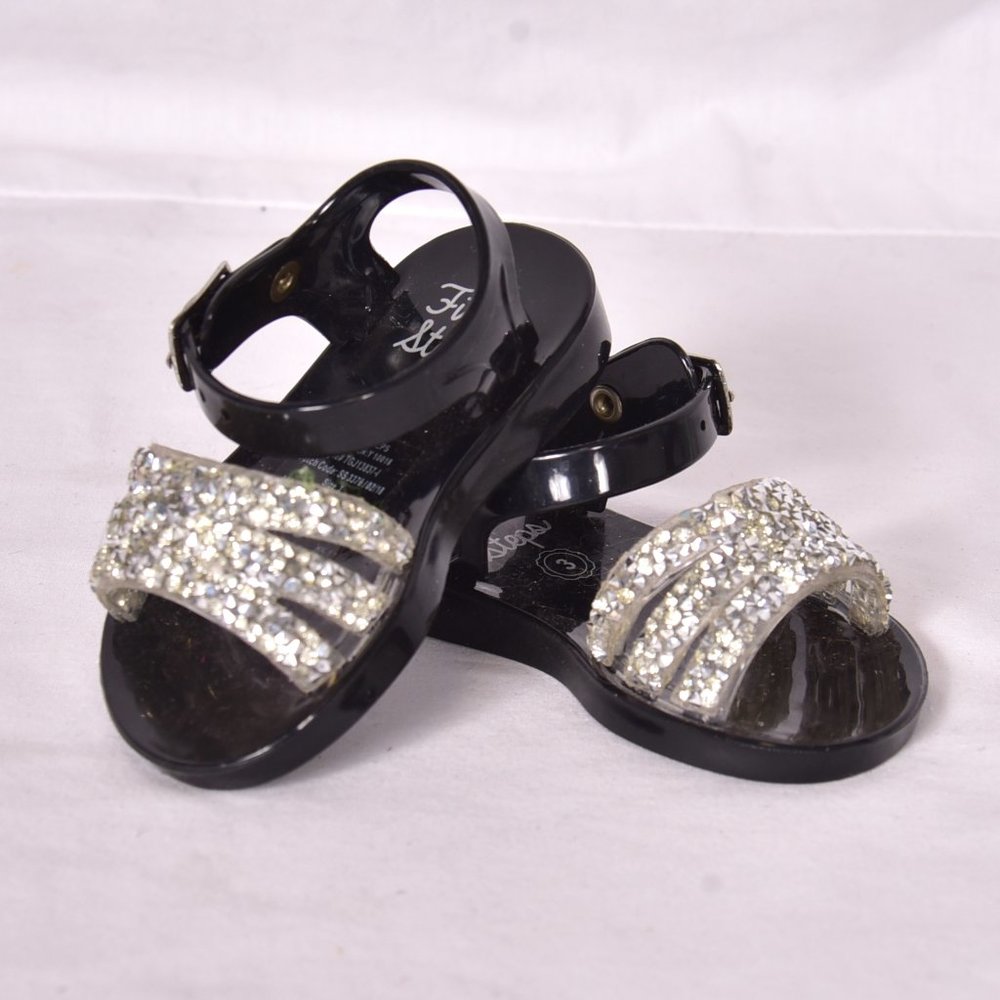 First Steps Baby Girl Rhinestone Sandals Size 3